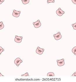 Seamless animal pattern. Idea for fabric, tablecloth pattern, wrapping paper, gift paper. Print ditsy. Motives are scattered randomly. Animal pattern background. cute pattern.