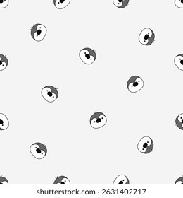 Seamless animal pattern. Idea for fabric, tablecloth pattern, wrapping paper, gift paper. Print ditsy. Motives are scattered randomly. Animal pattern background. cute pattern.