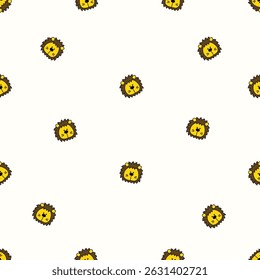 Seamless animal pattern. Idea for fabric, tablecloth pattern, wrapping paper, gift paper. Print ditsy. Motives are scattered randomly. Animal pattern background. cute pattern.