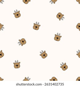 Seamless animal pattern. Idea for fabric, tablecloth pattern, wrapping paper, gift paper. Print ditsy. Motives are scattered randomly. Animal pattern background. cute pattern.