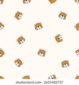 Seamless animal pattern. Idea for fabric, tablecloth pattern, wrapping paper, gift paper. Print ditsy. Motives are scattered randomly. Animal pattern background. cute pattern.