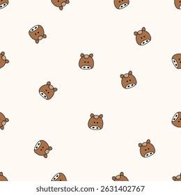 Seamless animal pattern. Idea for fabric, tablecloth pattern, wrapping paper, gift paper. Print ditsy. Motives are scattered randomly. Animal pattern background. cute pattern.