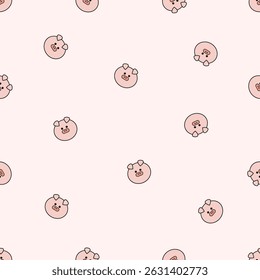Seamless animal pattern. Idea for fabric, tablecloth pattern, wrapping paper, gift paper. Print ditsy. Motives are scattered randomly. Animal pattern background. cute pattern.