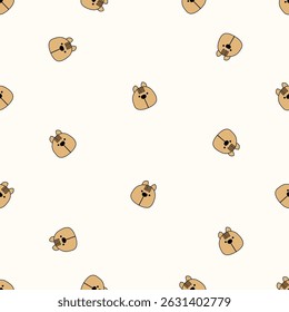 Seamless animal pattern. Idea for fabric, tablecloth pattern, wrapping paper, gift paper. Print ditsy. Motives are scattered randomly. Animal pattern background. cute pattern.