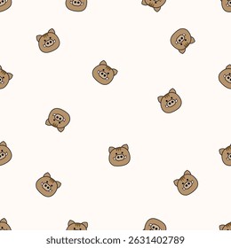 Seamless animal pattern. Idea for fabric, tablecloth pattern, wrapping paper, gift paper. Print ditsy. Motives are scattered randomly. Animal pattern background. cute pattern.