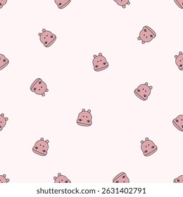 Seamless animal pattern. Idea for fabric, tablecloth pattern, wrapping paper, gift paper. Print ditsy. Motives are scattered randomly. Animal pattern background. cute pattern.