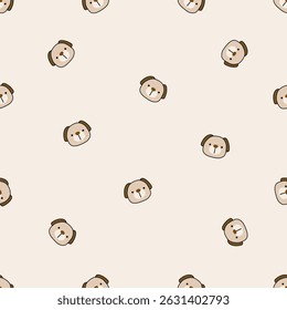 Seamless animal pattern. Idea for fabric, tablecloth pattern, wrapping paper, gift paper. Print ditsy. Motives are scattered randomly. Animal pattern background. cute pattern.