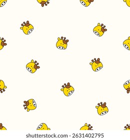 Seamless animal pattern. Idea for fabric, tablecloth pattern, wrapping paper, gift paper. Print ditsy. Motives are scattered randomly. Animal pattern background. cute pattern.