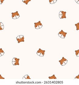 Seamless animal pattern. Idea for fabric, tablecloth pattern, wrapping paper, gift paper. Print ditsy. Motives are scattered randomly. Animal pattern background. cute pattern.