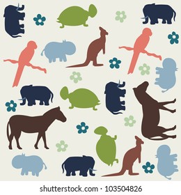 Seamless animal pattern for kids