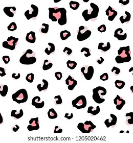 Seamless animal pattern with leopard dots . Creative monochrome texture for fabric, wrapping, textile, wallpaper, apparel. Vector illustration