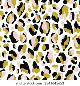Seamless animal pattern with leopard dots . Creative fashion  texture for fabric, wrapping, textile, wallpaper, apparel. Vector illustration