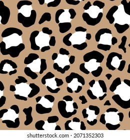 Seamless animal pattern with leopard grunge dots. Creative wild texture for fabric, wrapping, textile, apparel. Vector illustration