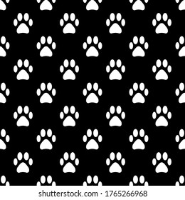 Seamless animal pattern of paw footprint
