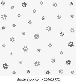 Seamless animal pattern of paw footprint