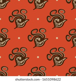 Seamless animal pattern with silhouettes of stylized Argonaut mollusks. Cretan Minoan motif.
