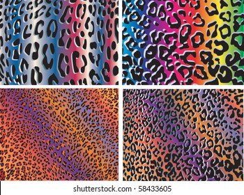 Seamless animal pattern skin fur vector pack