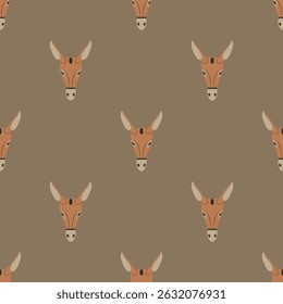 Padrão animal perfeito com cabeças de burro estilizadas. Design grego antigo étnico. 