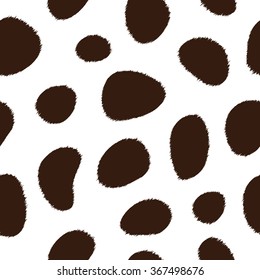 Seamless animal pattern for textile design. Seamless pattern of brown dalmatian spots. Natural textures.
