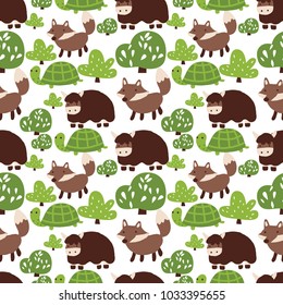 seamless animal pattern vector illustration