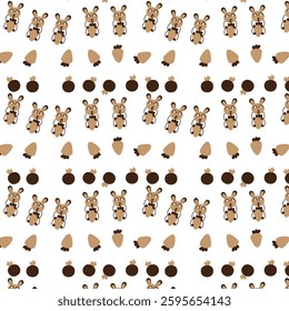 seamless animal pattern with white background