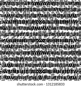 Seamless animal pattern. Zebra stripes on leopard fur background. Vector wallpaper.