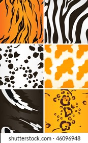 Seamless animal patterns, vector