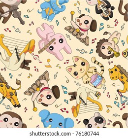 seamless animal play music pattern