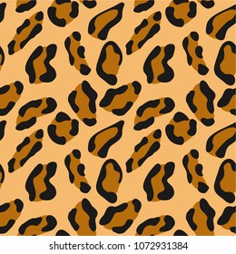 Seamless animal print. Leopard background.  