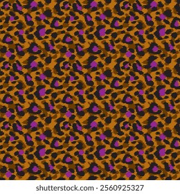 Seamless animal print pattern. Leopard fur, vector background.