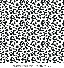 Seamless animal print pattern. Leopard fur, vector background.