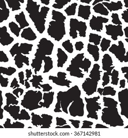 Seamless animal skin pattern with giraffe texture / black and white