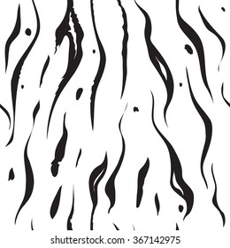 Seamless animal skin pattern with tiger texture / black and white
