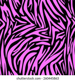 Seamless animal skin pattern. Zebra pink print.  Zebra stripes background.