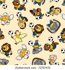 seamless animal soccer pattern