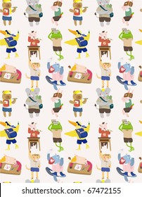 seamless animal student pattern