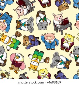 seamless animal worker pattern
