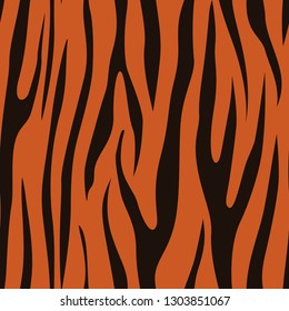 Seamless animalistic pattern with stripes, tiger skin, safari pattern