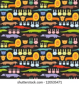 seamless animals colorful pattern