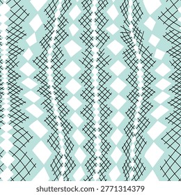 seamless Annie argyle pattern on green background