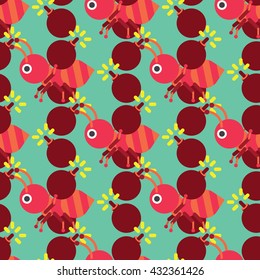 Seamless Ant with Bomb Pattern Icon Vector