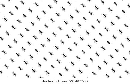 Seamless Ant Motifs Pattern for Ornate, Decoration, or Background, Animal Print Series Can used for Wallpaper, Carpet Pattern, Textile, Fabric, Paper, Wrapping, Plastic, ect. Vector Illustration