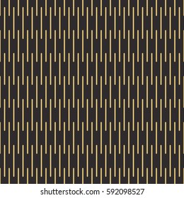 Seamless antique black and gold vertical geo op art mod horizontal sticks with rounded ends textile pattern vector