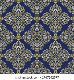 Seamless antique damask pattern design