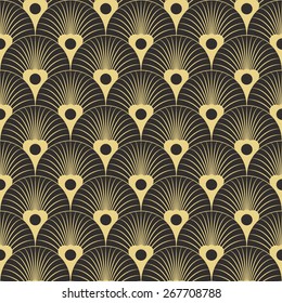 Seamless antique palette art deco floral overlaying pattern vector