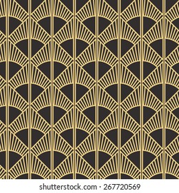 Seamless Antique Palette Art Deco Sun Rays Pattern Vector