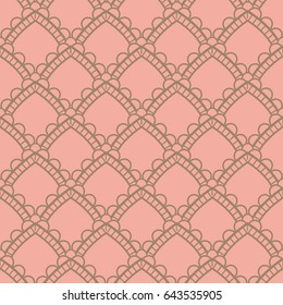 Seamless antique palette simple art deco wave scales pattern vector. Seamless Art-Deco Vintage Pattern