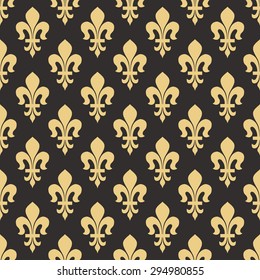 Seamless antique palette vintage classical French royal ornate Fleur de lis pattern vector