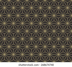 Seamless antique palette vintage japanese asanoha isometric pattern vector