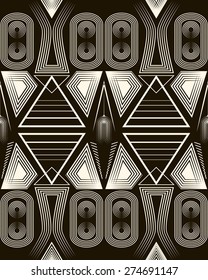Seamless antique pattern ornament. Geometric stylish background. Vector repeating texture.